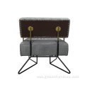 modern furniture fabric stainless steel backrest armchair